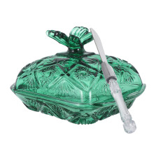 2Stk Kleine Grüne Butterdose Mit Luftdichtem Glasdeckel Für Haushalt