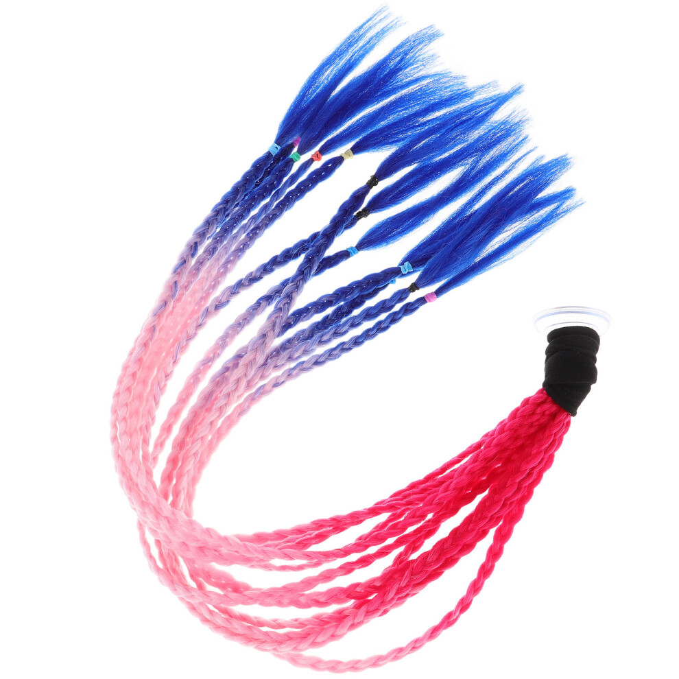 Vaguelly Unisex 2Pcs Motorcycle Wig Braid Ponytail Composite Fiber