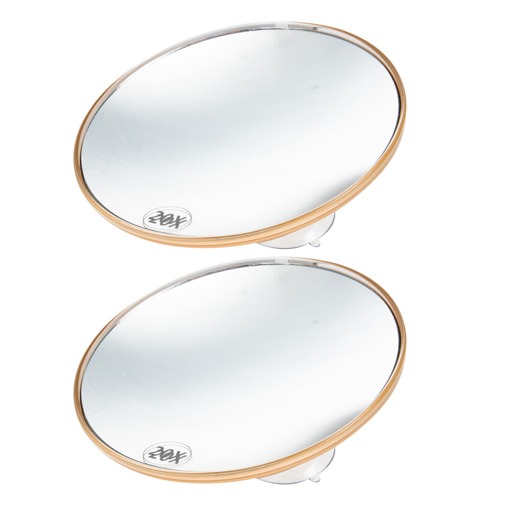 Vaguelly Golden 4Pcs Portable Makeup Mirror With Suction Cup 20X Magnification