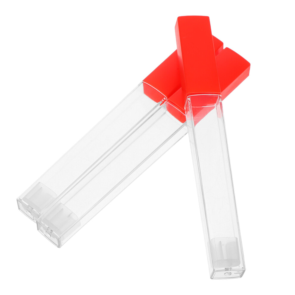 Inoomp 15Pcs Transparent Thermometer Storage Tubes Plastic Needle Holder Box