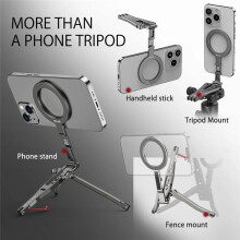 Support de Téléphone Magnétique de Poche avec Crochet et Sangle de Support de Téléphone Pliable pour Android/