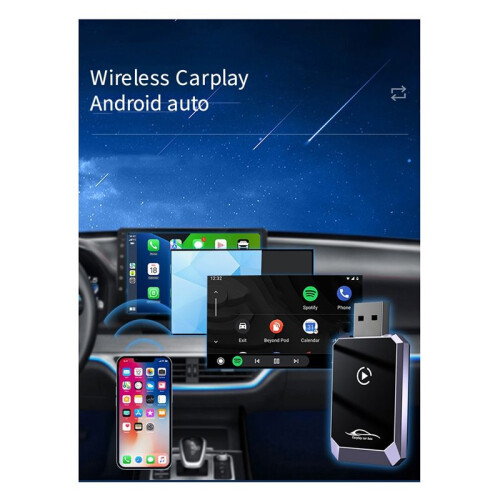 2 in 1 Wireless CarPlay Android Auto Dongle WiFi Adapter Plug & Convert ...