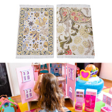 Tapis miniature pour maison de poupée 9,8x16cm Accessoire en tissu pour maison de poupée 1:12