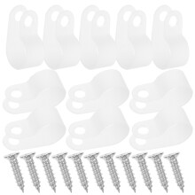 4Sets White Nylon Cable Clips with Stainless Steel Screws for Fishing