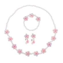 4Sets Schmuckset Pink Kinder Halskette Armband Ohrringe