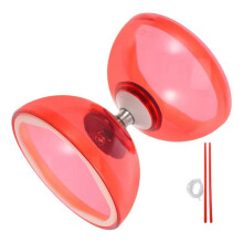 Triple Bearing Diabolo Toys Juggling Soft Rubber Double Wheel Kid Kids Outdoor Playset Crystal Tpu Red