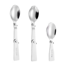 Stainless Steel Folding Spoon Outdoor Travel Cutlery Portable Rotating Folding Spoon Fork Small Spoon