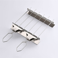Rostfritt Stål Kabob Grillspett Ställ Metall Grillspett Diskmaskin Säker BBQ Grillspett med BBQ Chart