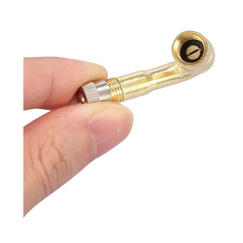 4 Pcs 45-Degree Tire Valve Stem Extension Adapters Brass Valve Extenders For Tires Of Cars Rv Motorcycles (Gold) Gold 6034197978419