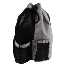 Gym Bags for Swimming Pool Sports Beach Mesh Drawstring Backpack for Men Women Swimmers Workout Gear Bag Gray