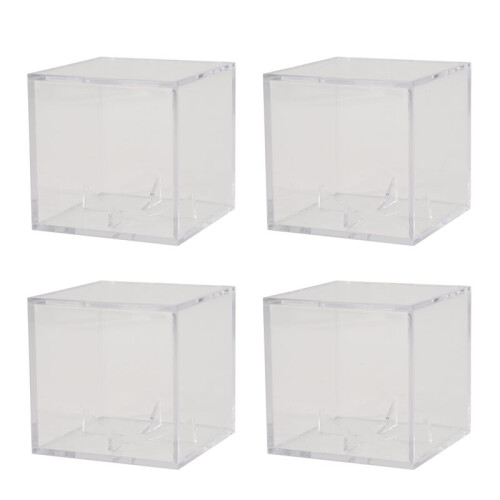 4Pcs Baseball Display Case,UV Protected Dustproof Acrylic Display Boxes,Clear Display Case for Baseball Memorabilia