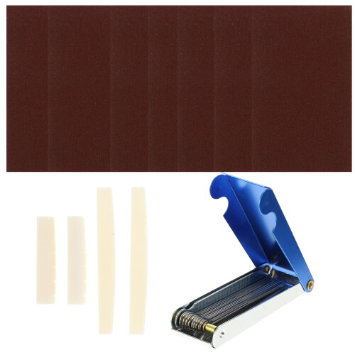 2Sets Dark Brown Guitar DIY Tool Needle File Bridge Nut Sanding Set