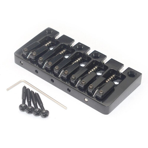 5-String Bass Bridge Body Bottom Through String Spacing 16.5MM Bass Fixed Bridge Black