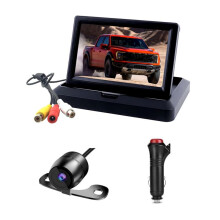 5 Inch Foldable Rear View Monitor with Backup Camera, Car Monitor Waterproof Rear View Car Camera Parking System Kit