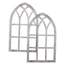 6Pcs Vintage Wood Arched Window Frame Rustic Wall Decoration