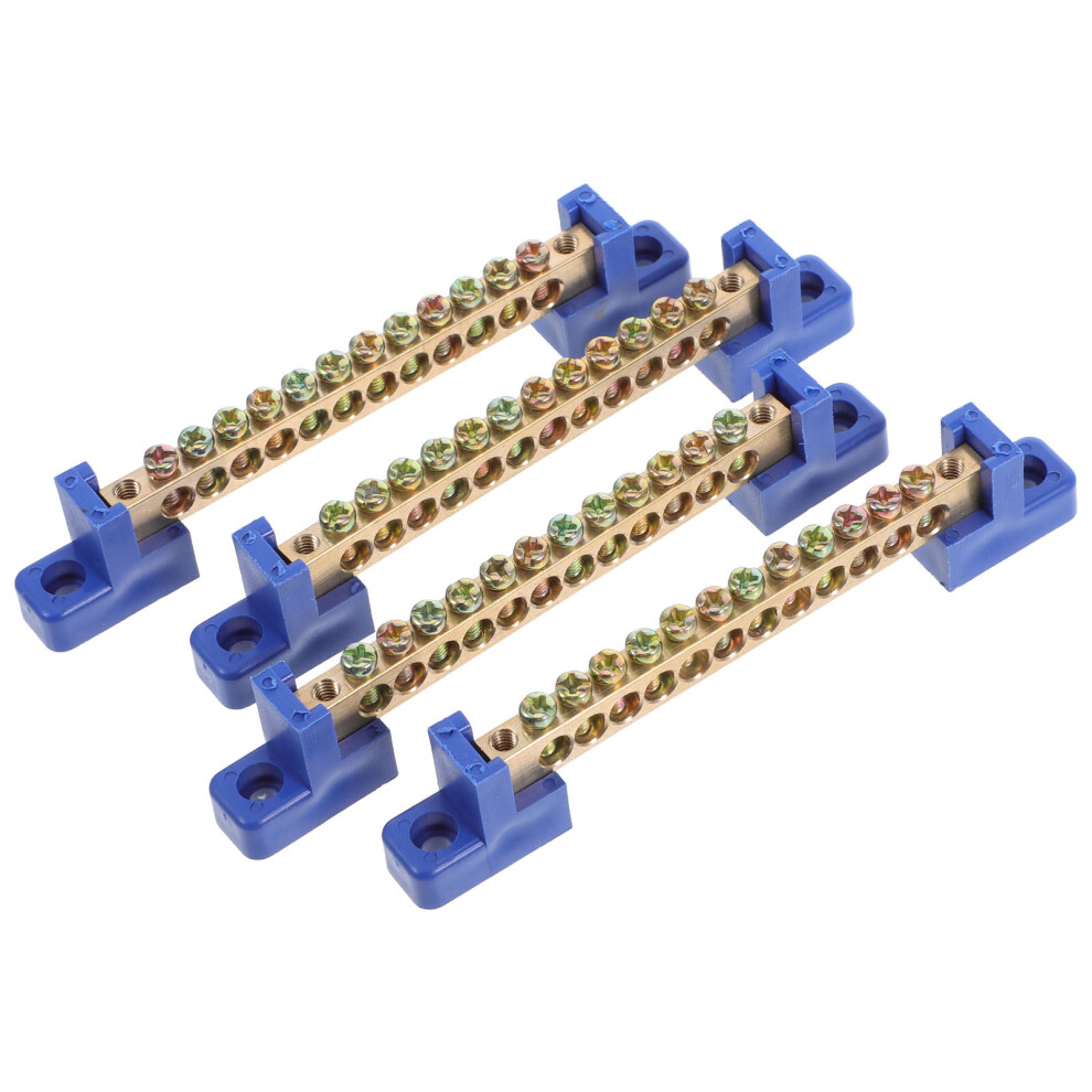 8Pcs Copper Ground Bus Bar Terminal Block Wear Resistant 3653449795357