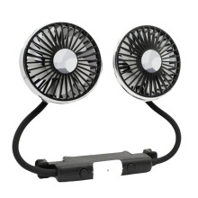 Ventilatore per Auto Regolabile A 360 con Luce LED USB, Ventola di Raffreddamento A Doppia Testa, Ventola per Poggiatesta Automatica A 3 Velocità per