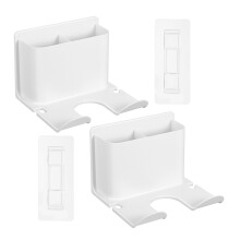 4Pcs White Plastic Hair Dryer Rack Bathroom Mount Self-Adhesive Holder