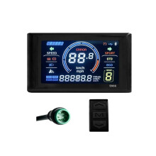 Elcykeldisplay 24V-72V VattentäT LCD-SkäRm S966 Elcykelkontrollpanel Instrumentpanel, VattentäT Kontakt