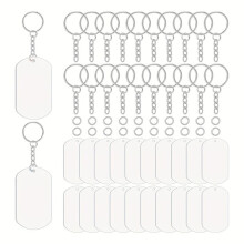 Acrylic Keychain Blanks Clear Ornament Blanks Set for DIY Keychain Crafts Jewelry Labels Gifts Packaging