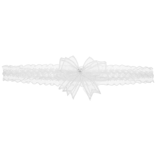 2Pcs Elegant White Bowknot Lace Wedding Garter Comfortable Polyester