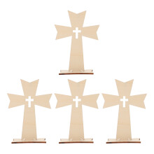 16Pcs Beige Wooden Altar Crosses for Home and Church Decoration