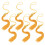 30Pcs Graduation Cap Tassel Ornaments in Yellow Polyester 1
