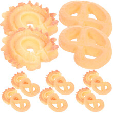 48Pcs Creative Yellow Resin Cookie Toys Lifelike Pretend Cookie Decor
