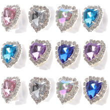 36Pcs Decorative Rhinestone Shoelaces Clips Glass Aluminum Alloy