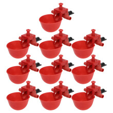 40Pcs Household Red Poultry Watering Cups Plastic Bird Feeder