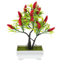 4Pcs Multi Color Fake Bonsai Pepper Tree Artificial Indoor Plant Decor