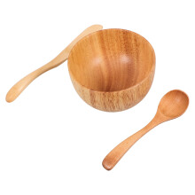 2Ensembles Bols À Masques Bois Et Spatules Khaki Résistants