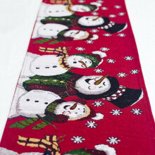 (Snowman) Table Runner Christmas Flag Home Decoration Embroidered Decor Xmas Table