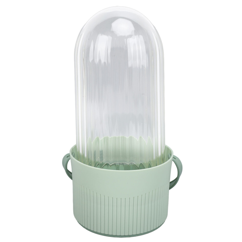 Green 3-In-1 Makeup Brush Cleaner Bowl With Transparent Lid, 11.5X26cm