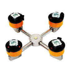 Adaptador de Estufa para Acampar Al Aire Libre, 1 una 4 Salidas, Herramienta para Tanque de Gas, Conector Convertidor de Horno de Campamento con 4