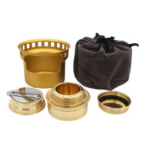 Aluminum Camping Alcohol Stoves Portable Picnic BBQ Furnace Windproof Alcohol Stoves Outdoor Cooking Stoves,Gold