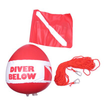 Diving Float Inflation Buoy Float & Flag with Rope PVC Diver Buoy for Swim Diving Gear