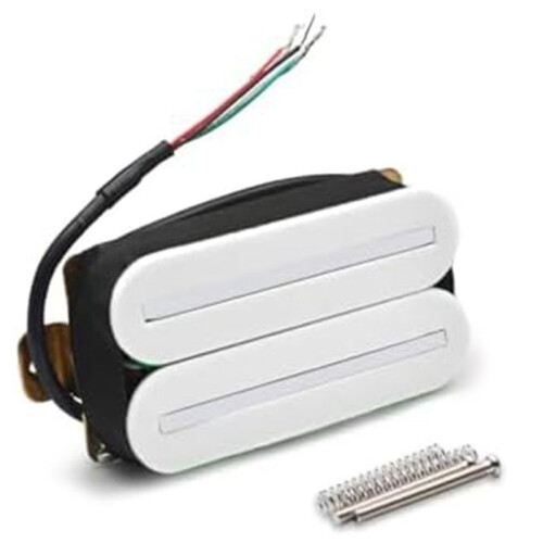 Microphone Manche à Haut Rendement, Double Micros Humbucker Hot Rail, Blanc 1