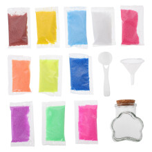 2Sets Handmade Glass Sand Art Bottles with Funnel and Scoop Kit
