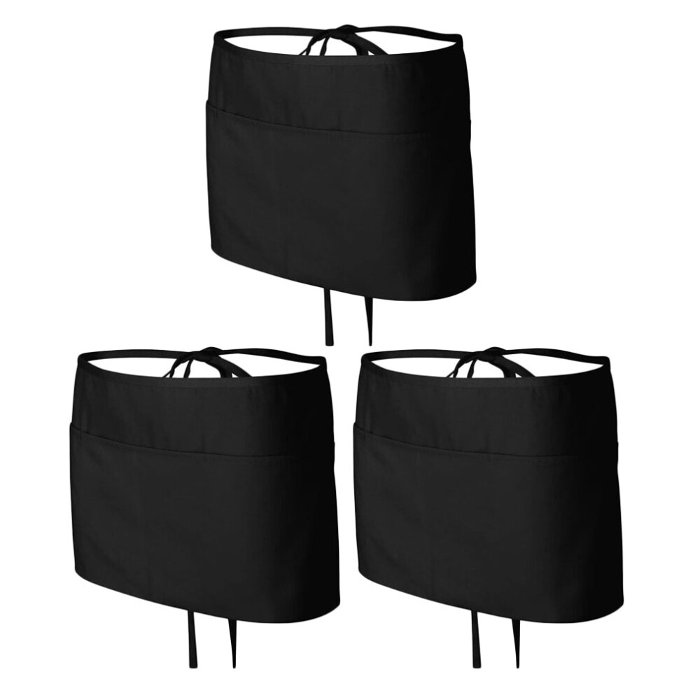 15Pcs Adjustable Black Kitchen Aprons For Restaurant Staff And Servers 3653449701990