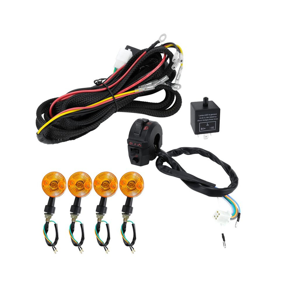 Motorcycle Turn Signals With Wiring Harness Kit Relay Universal Turn Signal Horn Flash Kit Light 6033189747798