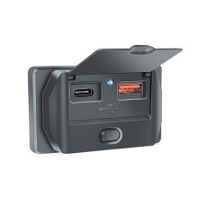 Snabbladdning PD Type-C + USB-Portar Bilbussladdare Adapter USB-Ström med för för Marinmotorcykel