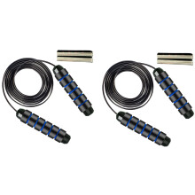Verzwaarde Springtouw Fitnesstraining Yoga Oefening Draadgelagerd Springtouw Zwart en Blauw