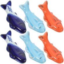 18Pièces Porte-Baguettes Céramique Poissons Colorés Élégant Cuisine
