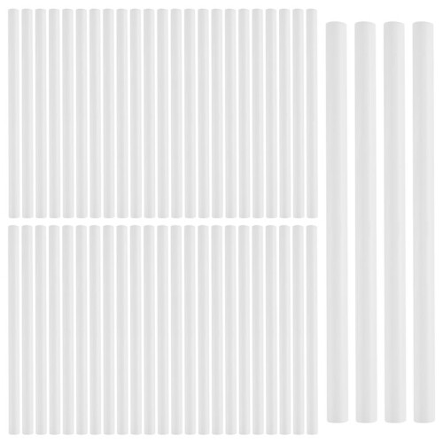 Hastes de Tarugo de Bolo Branco de PláStico 50 PCS para ConstruçãO e Empilhamento de Bolo em Camadas (0,4 Polegadas de Diâmetro 9,5 Polegadas de
