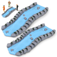 2Pcs Resin Miniature Stream for Dollhouse Garden Fairy Stream Decor