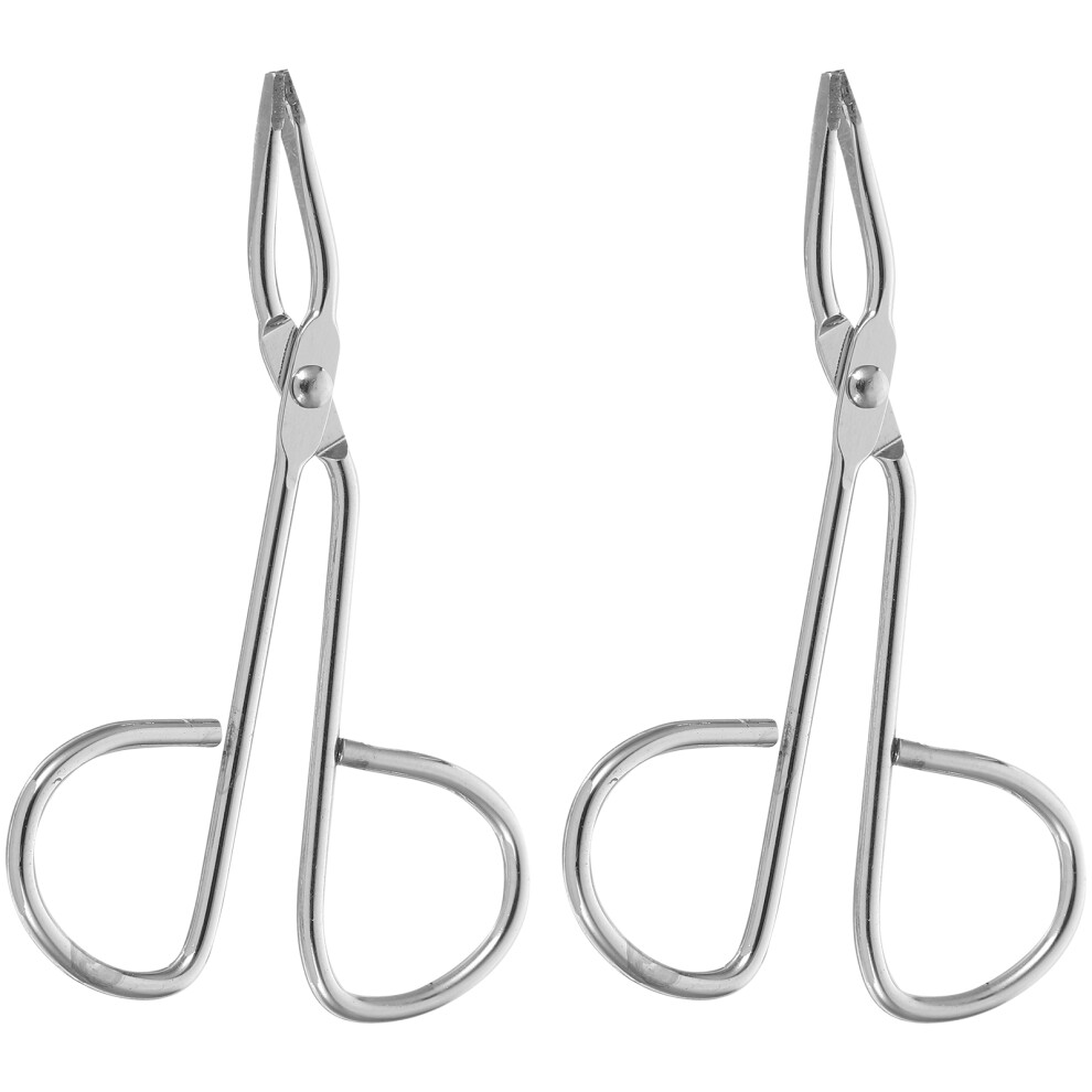 Villcase Silver 6Pcs Stainless Steel Scissor Tweezers For Eyebrow Grooming