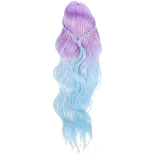 2St Roze Gradient Poppenpruik Hittebestendig Synthetisch Haar