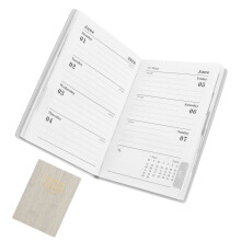 2St Weeksplanner 2026 Beige, Portable Pocket Planner Met PU Omslag