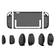 Kit Coque Noire + Poignée pour Console de Jeu Switch2, Étui de Protection Ergonomique avec Poignées de Rechange B